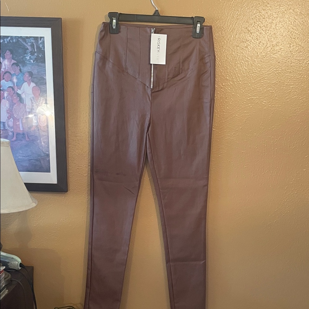 Faux leather Sleek Brown Skinny Jeans